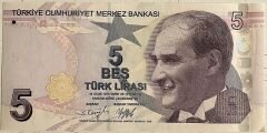 9.Emisyon 6.Tertip 5 Lira F001 45818XX Çil