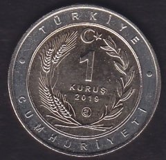 2019 Yılı 1 Kuruş Anadoluya Özgü Kuşlar ORMAN TOYGARI Çil Bimetal Göbek Sarı