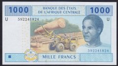 CENTRAL AFRİCAN STATES 1000 FRANK 2002 ÇİL (U) KAMERUN