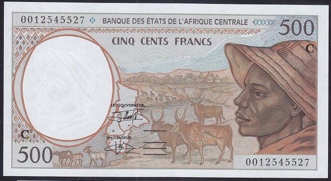 Central African States 500 Frank 2000 Çil (C) Pick101C/g Kongo