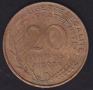 Fransa 20 Centimes 1968