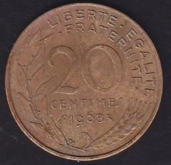 Fransa 20 Centimes 1968