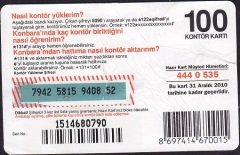 Turkcell Hazır Kart 100 Kontör 2010