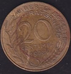 Fransa 20 Centimes 1978