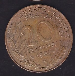 Fransa 20 Centimes 1987