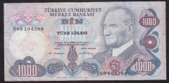 6.EMİSYON 1.TERTİP 1000 LİRA B69 104284 ÇOK TEMİZ