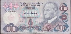 6.EMİSYON 1.TERTİP 1000 LİRA B47 350657 ÇOK TEMİZ +