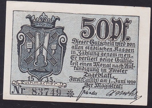 ALMANYA 50 PFENNİNG NOTGELD 1920 ÇİL