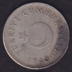 1948 Yılı 1 Lira Gümüş