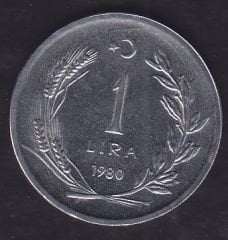 1980 Yılı 1 Lira Çilaltı Çil