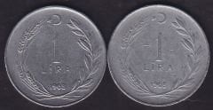 1968 Yılı 1 Lira (Ters Düz Takım)