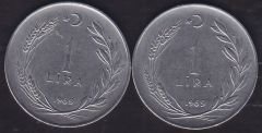 1969 Yılı 1 Lira (Ters Düz Takım)