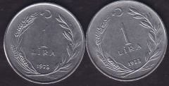 1973 Yılı 1 Lira (Ters Düz Takım)