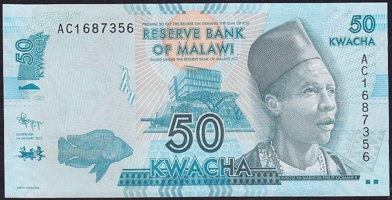 Malawi 50 Kwacha 2012 Çil Pick 58a