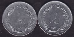 1976 Yılı 1 Lira (Ters Düz Takım)