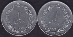 1977 Yılı 1 Lira (Ters Düz Takım)