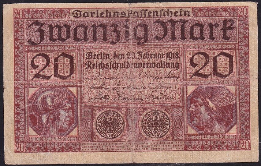 Almanya 20 Mark 1918 Çok Temiz