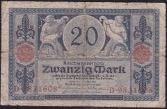 Almanya 20 Mark 1915 Temiz