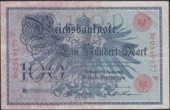 Almanya 100 Mark 1908 Çok Temiz +