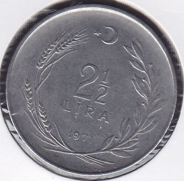 1971 Yılı 2.5 Lira Ters