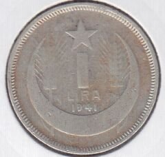 1941 Yılı 1 Lira Gümüş