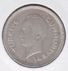 1941 Yılı 1 Lira Gümüş
