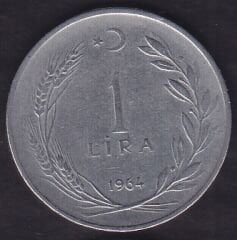1964 Yılı 1 Lira ( Düz )