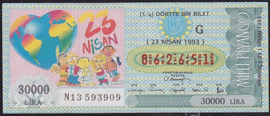 1993 23 Nisan Çeyrek Bilet - G Serisi