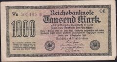 Almanya 1000 Mark 1923 Çok Temiz+