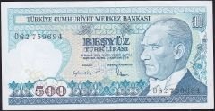 7.Emisyon 2.Tertip 500 Lira D82 759694 Çil