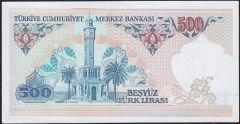 7.Emisyon 2.Tertip 500 Lira D82 759694 Çil