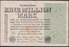 Almanya 1 Milyon Mark 1923 Çok Temiz