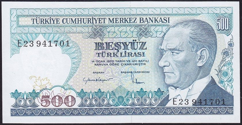 7.Emisyon 2.Tertip 500 Lira E23 941701 Çilaltı Çil