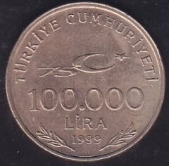 1999 Yılı 100000 Lira 75.Yıl Çilaltı Çil