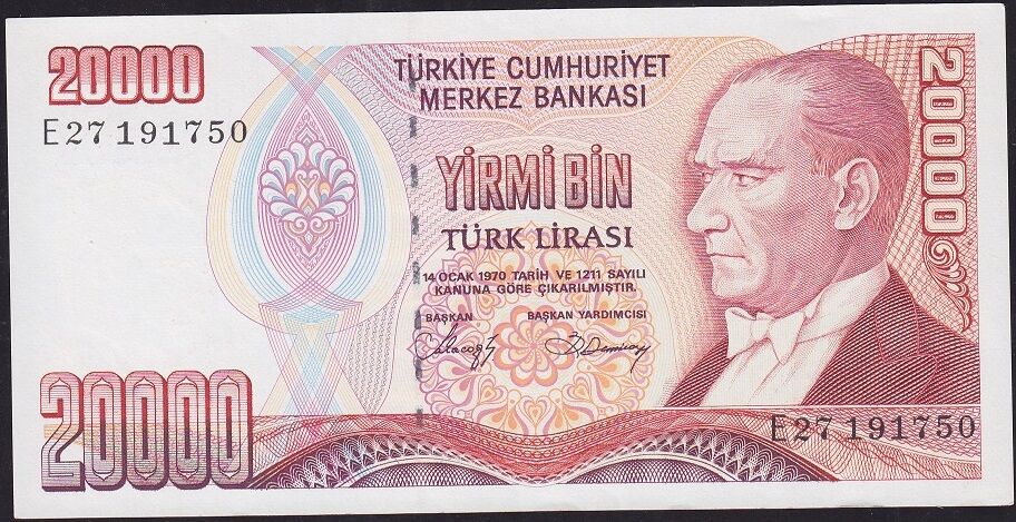 7.Emisyon 1.Tertip 20000 Lira E27 191750 Çilaltı