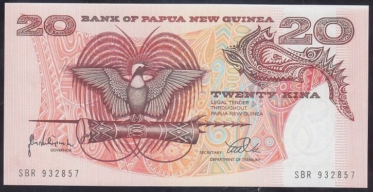 Papua New Guinea 20 Kına 1989 Çil Pick10d