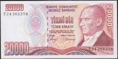 7.Emisyon 1.Tertip 20000 Lira E24 261378 Çilaltı Çil