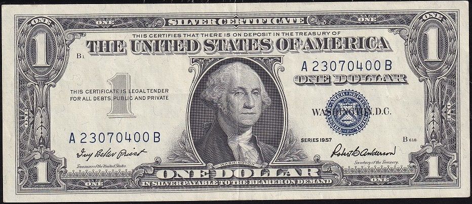 Amerika 1 Dolar 1957 Ççt Çilaltı