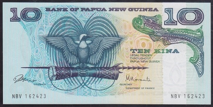 Papua New Guinea 10 Kına 1985 Çil Pick7