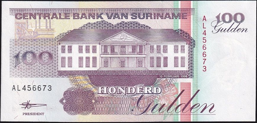 Suriname 100 Gulden 1998 Çil Pick 139b