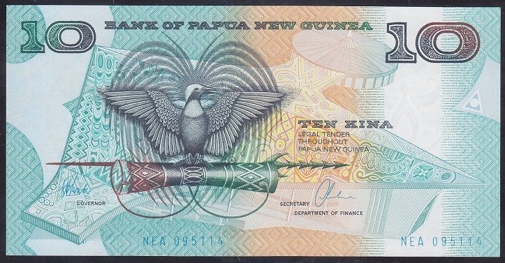 Papua New Guinea 10 Kına 1988 Çil Pick9d