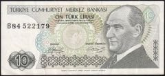 7.Emisyon 1.Tertip 10 Lira B84 522179 Çok Çok Temiz