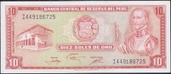 Peru 10 Soles 1976 Çil