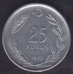 1977 YILI 25 KURUŞ ÇÇT