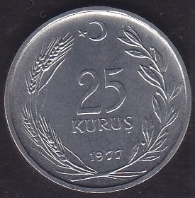 1977 YILI 25 KURUŞ ÇİL