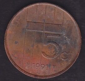 Hollanda 5 Cent 1991