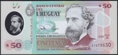 Uruguay 50 Pesos 2020 Çil Polimer Pick 102a