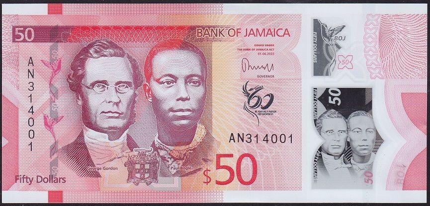 Jamaika 50 Dolar 2022 Çilaltı Çil Polimer