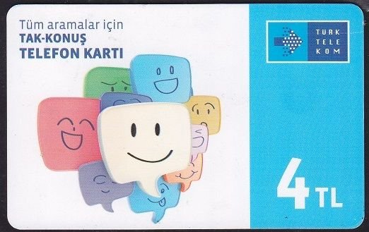 Türk Telekom Telefon Kartı 4 TL 2016
