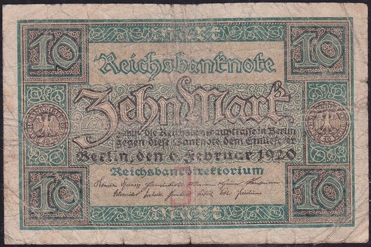 Almanya 10 Mark 1920 Temiz